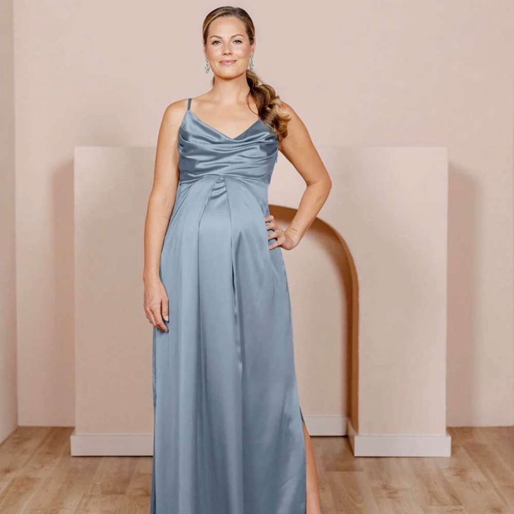 Revelry Skye Blue Maternity Bridesmaid Dress
